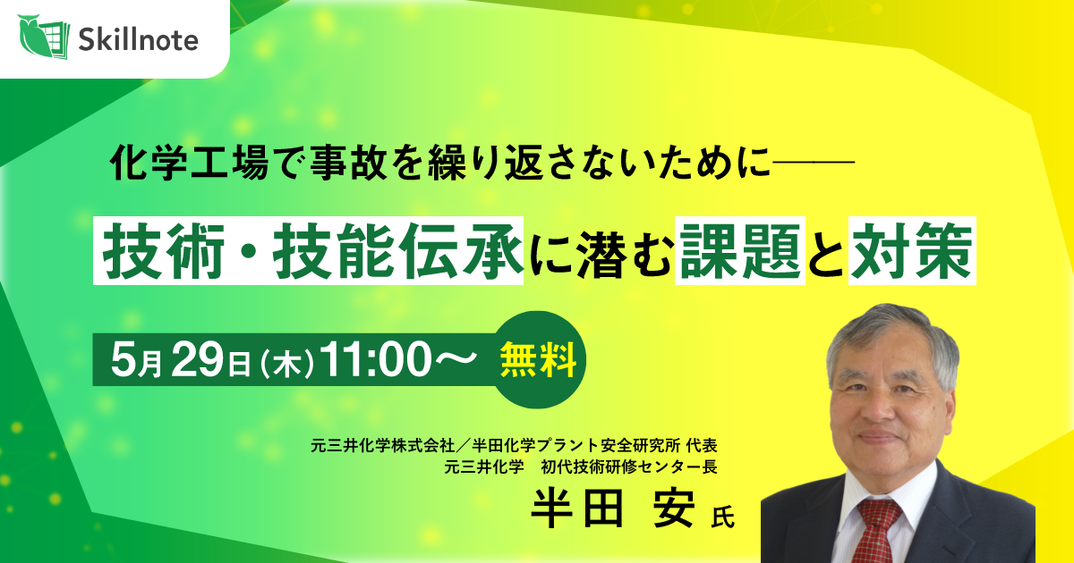 化学工場で事故を繰り返さないために─技術・技能伝承に潜む課題と対策 